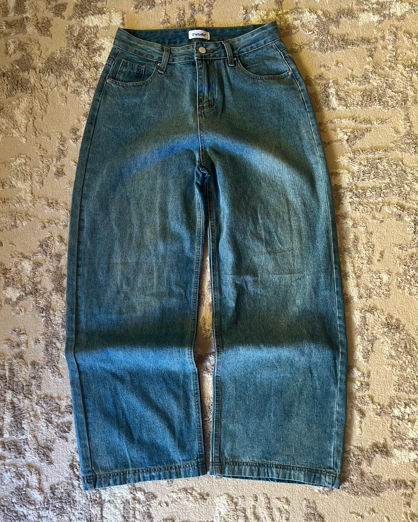 V1 blue super baggy jeans