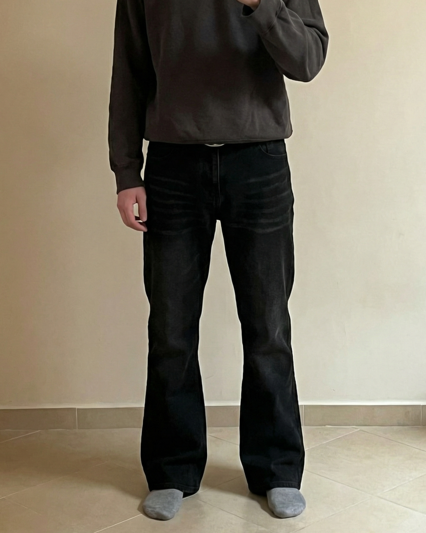 V1 black bootcut jeans