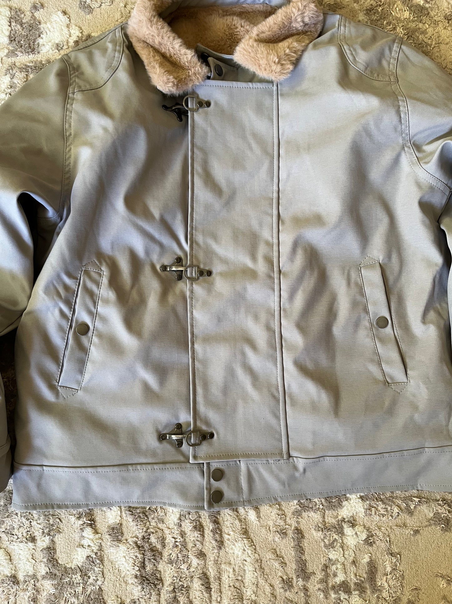 V2 beige toggle jacket