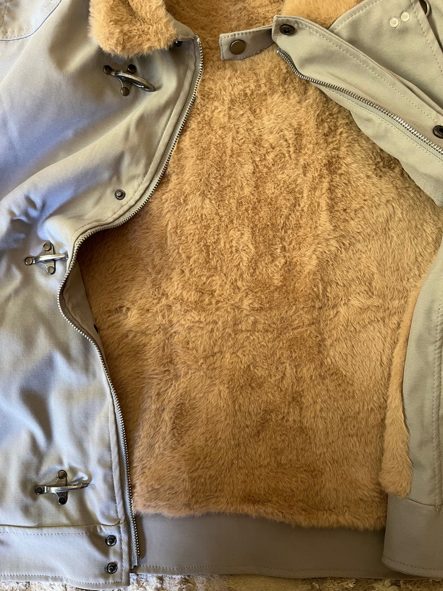 V2 beige toggle jacket