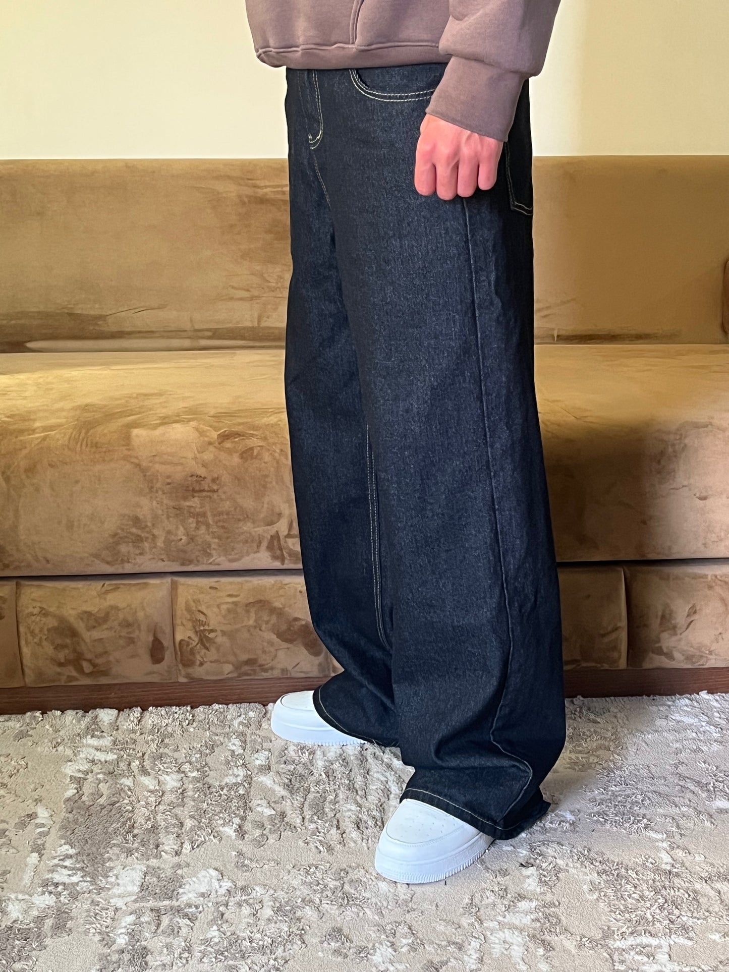 V1 raw denim baggy jeans