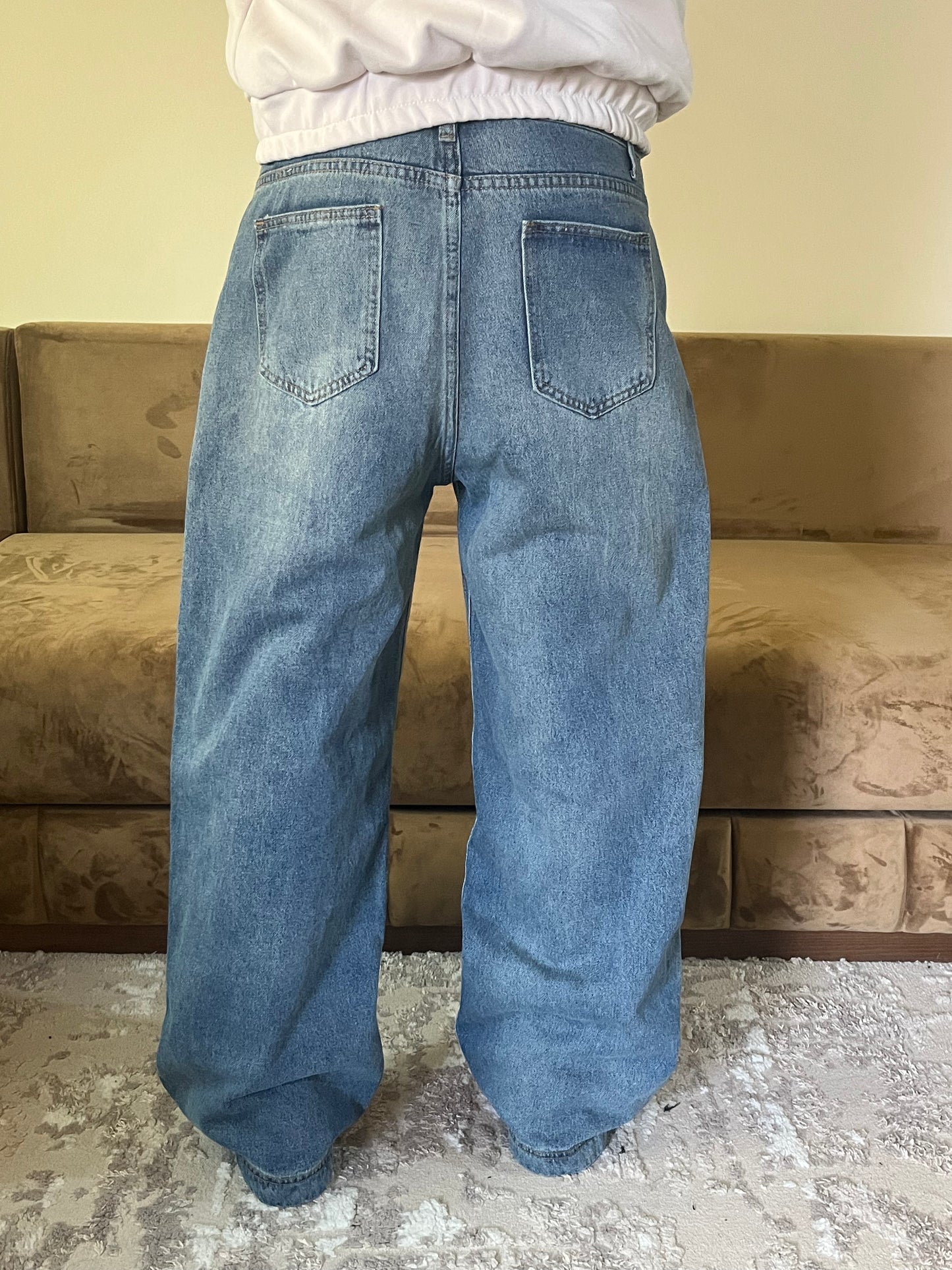 V1 blue super baggy jeans
