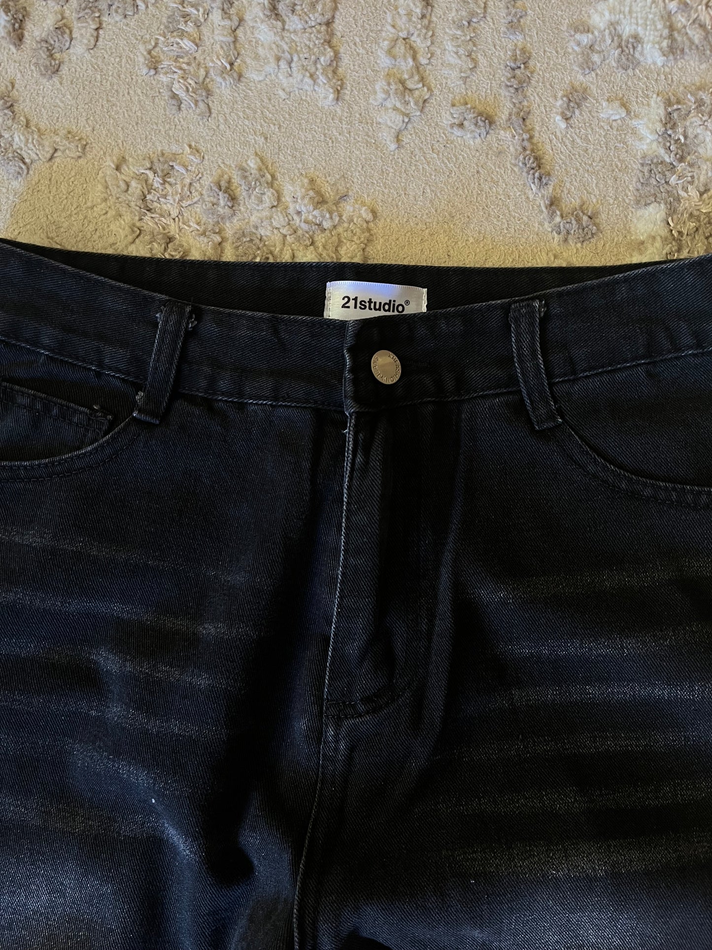 V1 black bootcut jeans