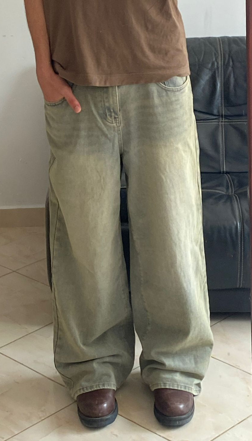 green baggy jeans V1