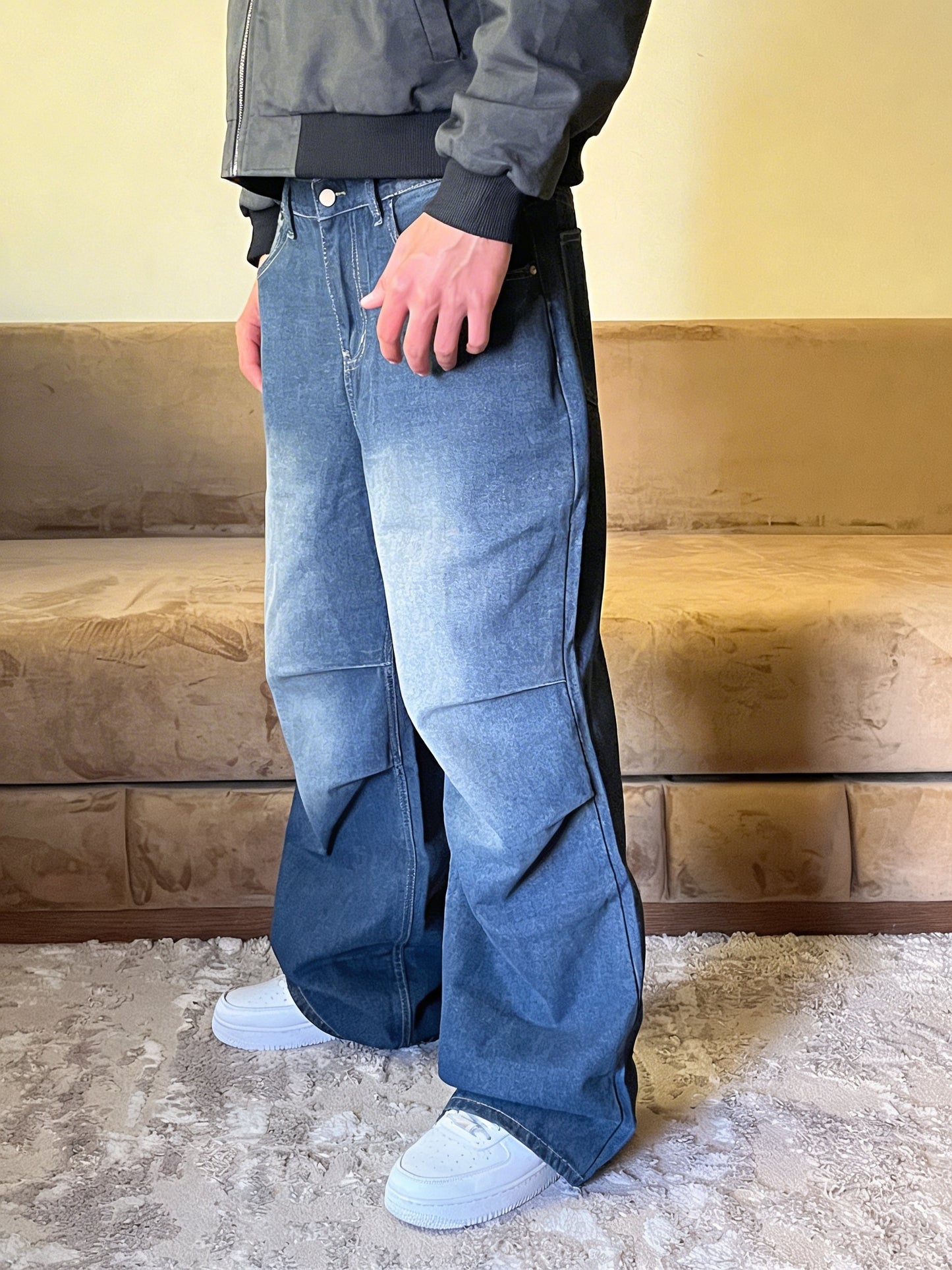 V2 blue baggy jeans