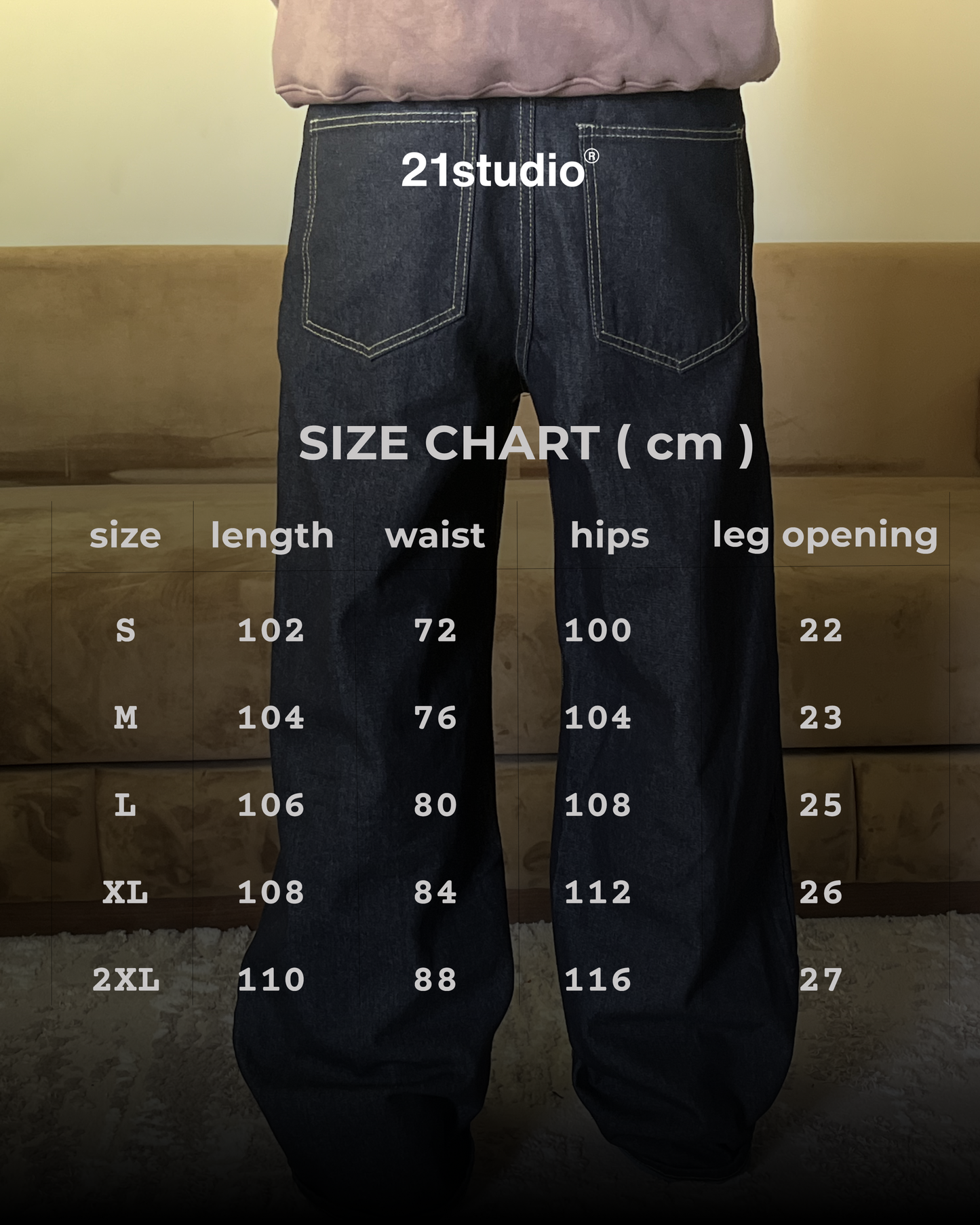 V1 raw denim baggy jeans