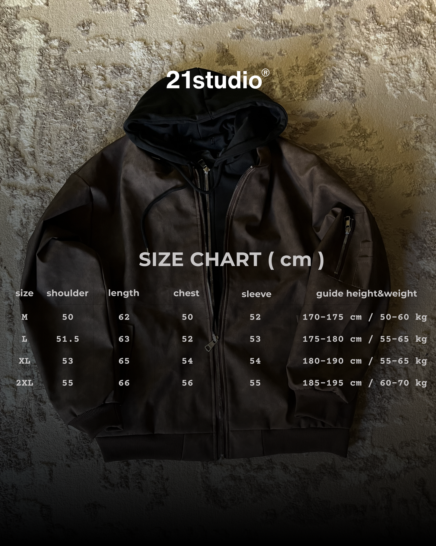 V2 espresso brown hooded jacket