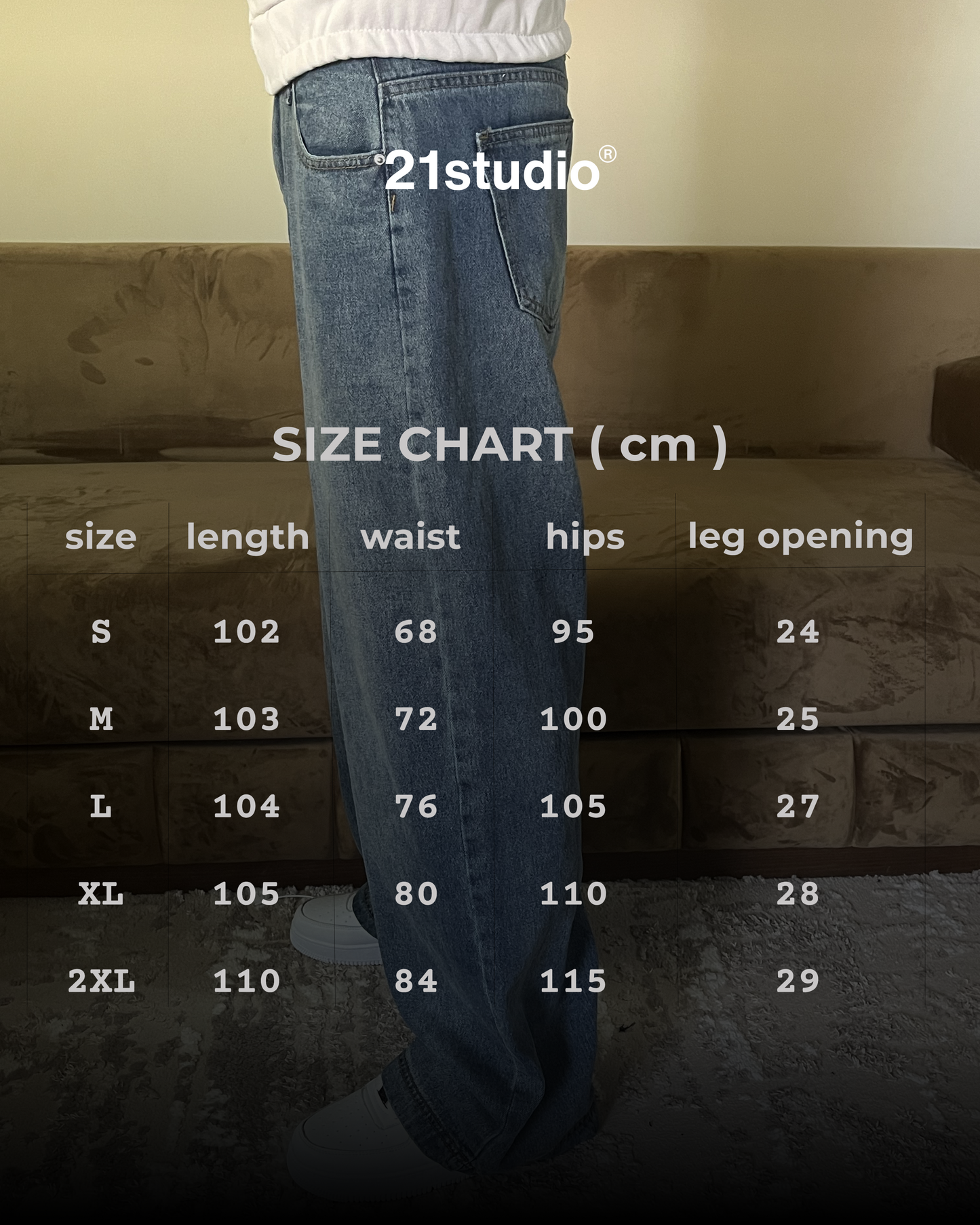 V1 blue super baggy jeans